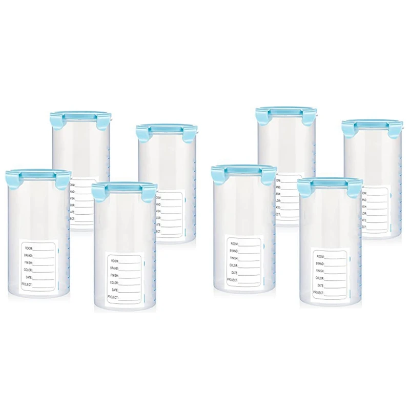 

8 Pcs 1500Ml Paint Storage Containers With Lid For Leftover Paint Cups Airtight Paint Holder