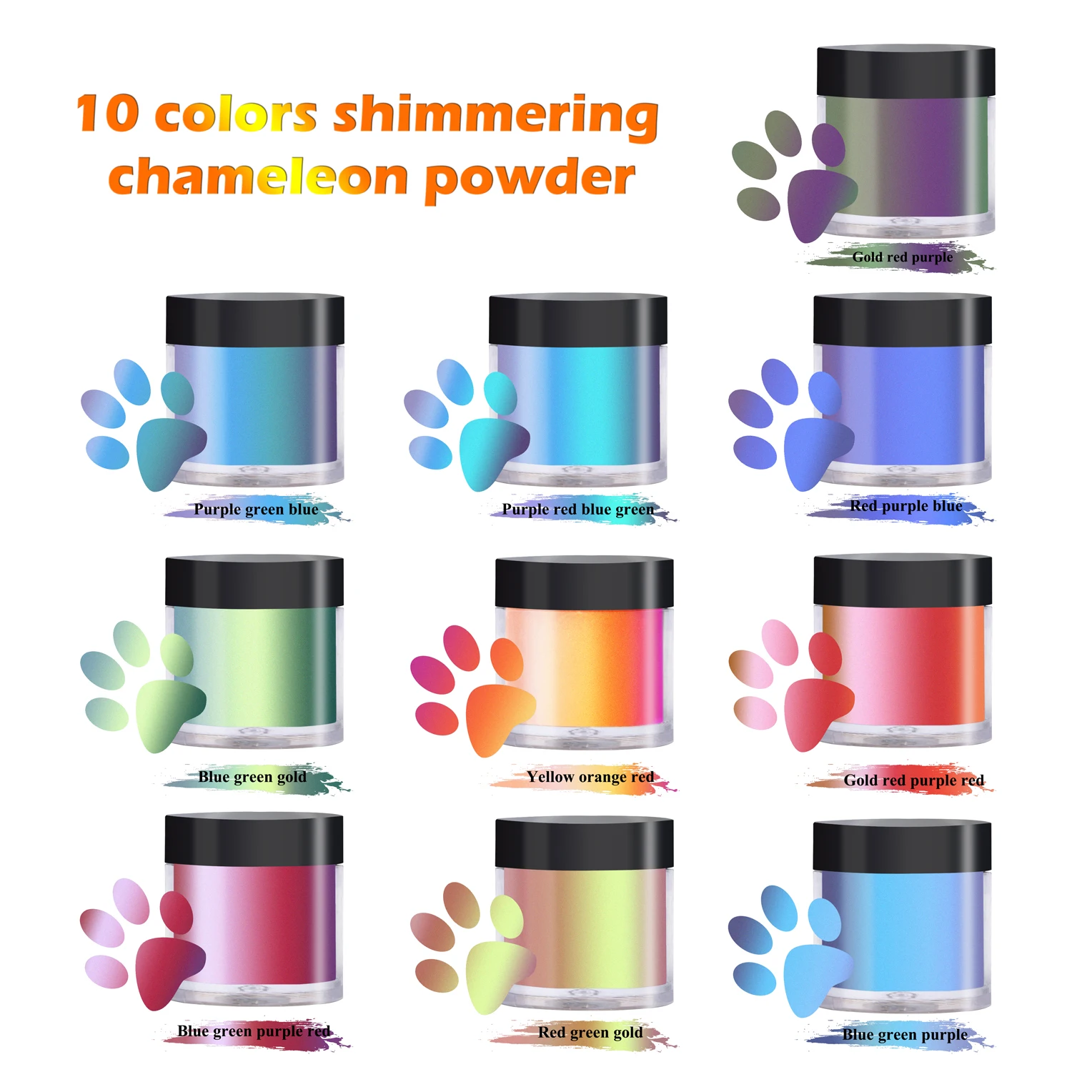 

4/6 Bottle/Set Chameleons Resin Color Pigment Pearlescent Epoxy Resin Magic Discolor Powder Pearl Pigment Painting Making Slime