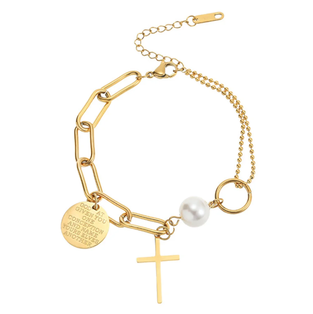 Женский браслет из титановой стали с жемчужинами нержавеющей 316L | Браслеты