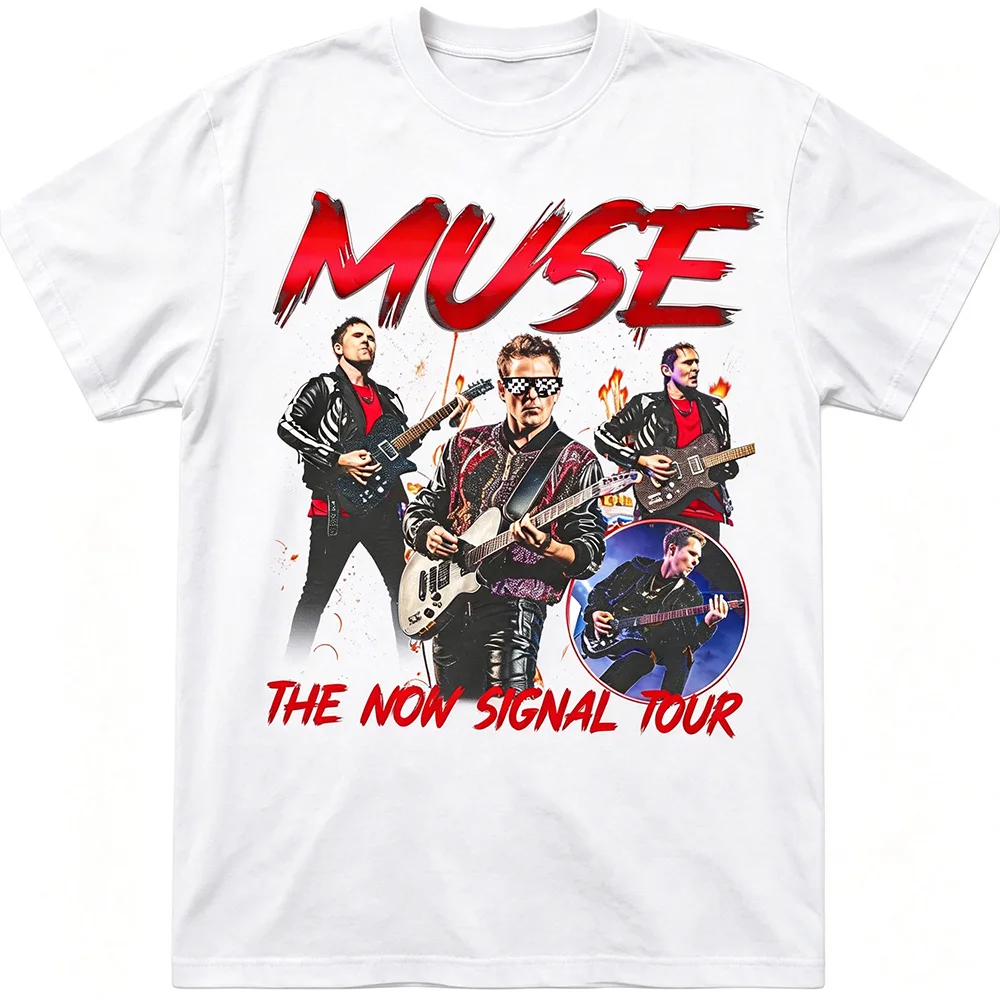 Фото Футболка унисекс Muse Band в стиле рок-метал, американский уличный винтаж, летняя повседневная, с коротким рукавом №2