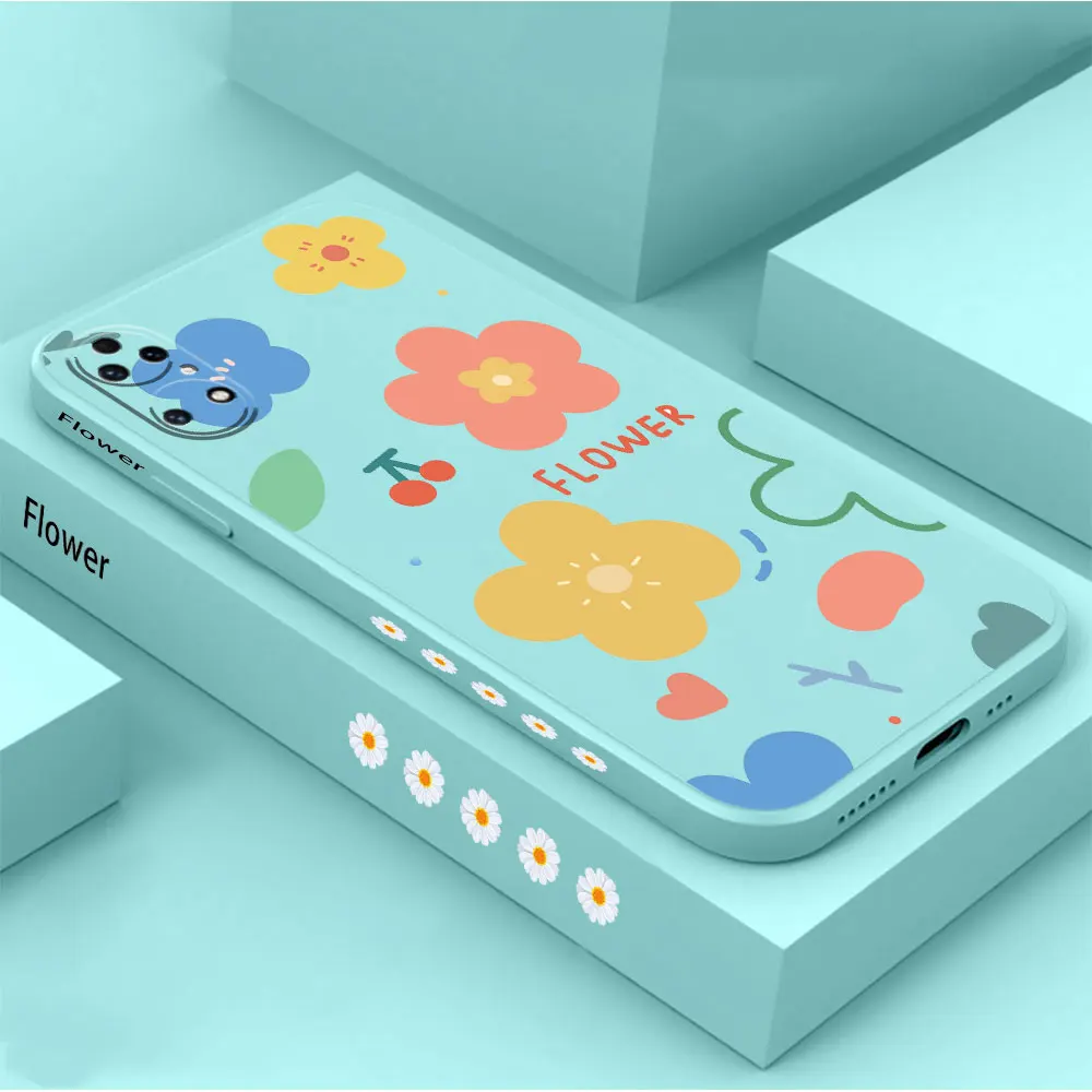 Plain Daisies Flower Phone Case For Huawei P60 P50 P40 P30 P20 Mate 50 40 30 20 20X 10 Colour Liquid Silicone Cover Funda Cqoue