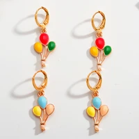 2pairs colorful balloon pendants modern womens earrings girls glamour party jewelry accessories creative long earring wholesale