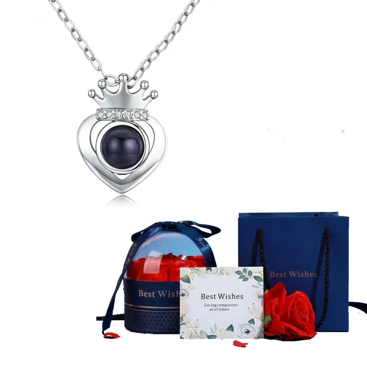 Ожерелье с подвеской в виде цветка розы 100 языков