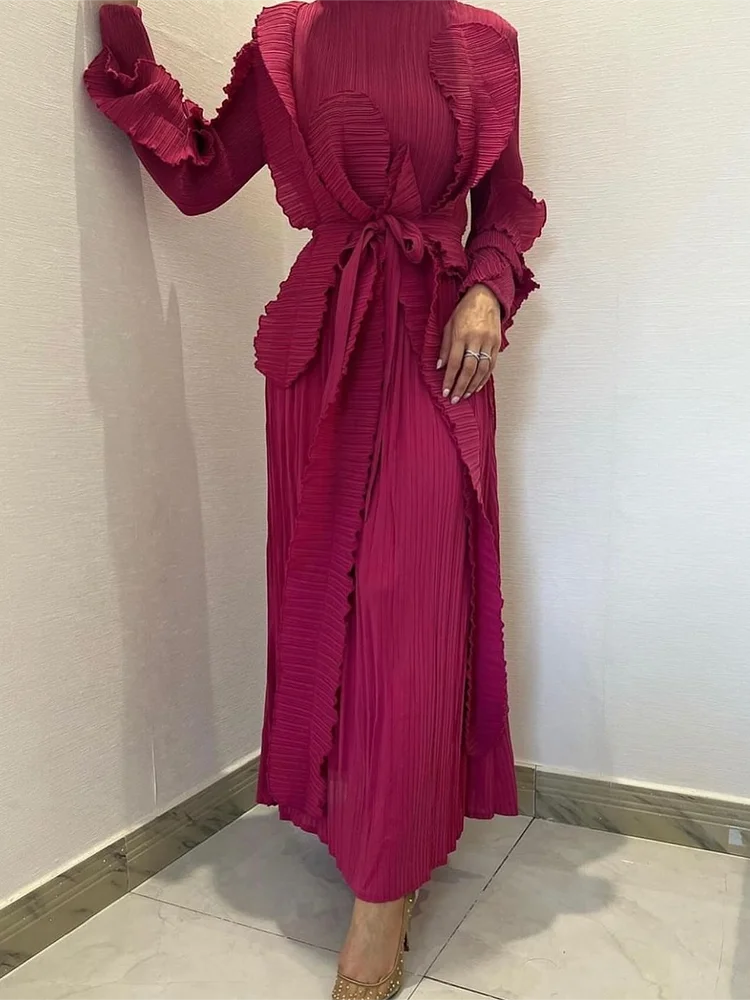 Женское Плиссированное вечернее платье ANLAN элегантное однотонное с длинными