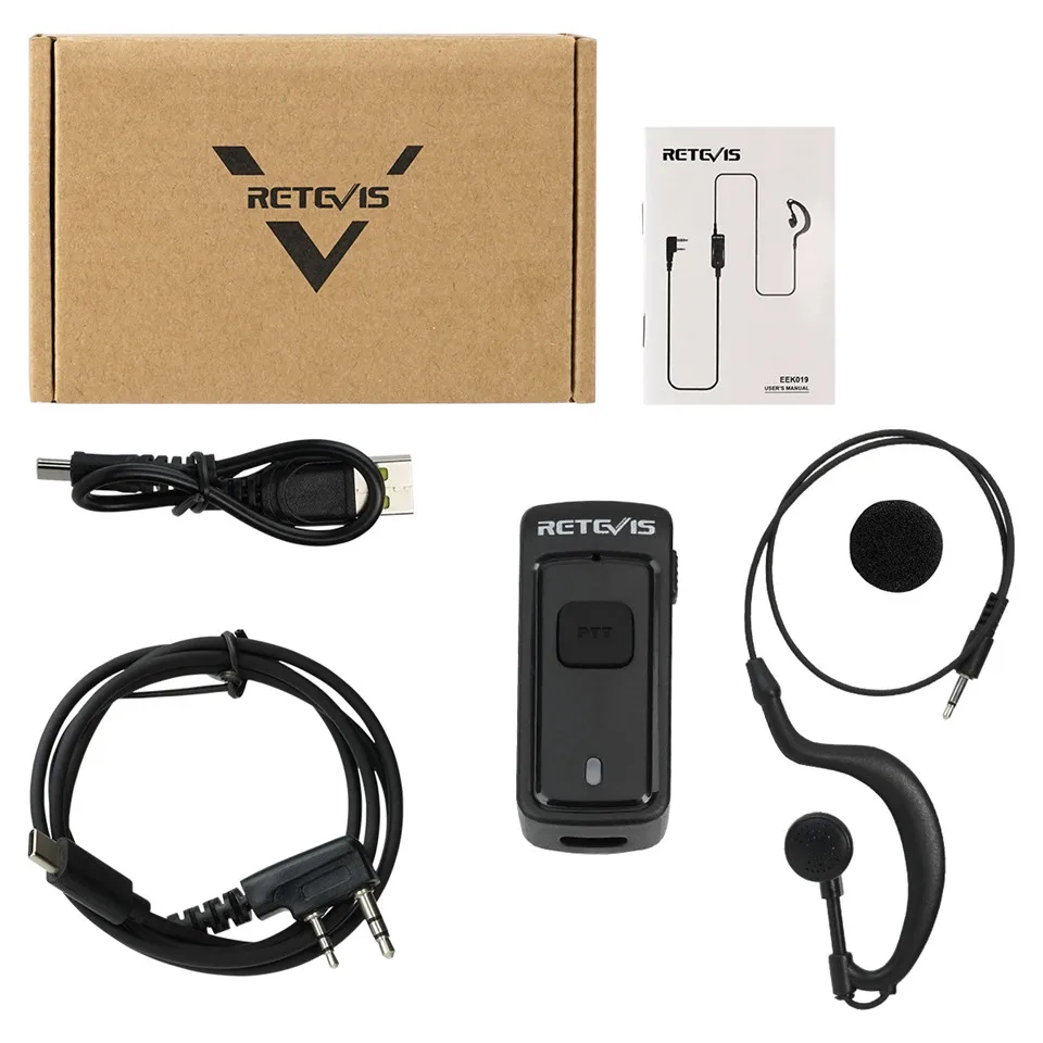 Retevis EEK019 Active Noise-canceling Headset USB Type C Charge PTT G-shape Kenwood 2Pin Earpiece for RT622 RT86 RA685 RT85 RT3S