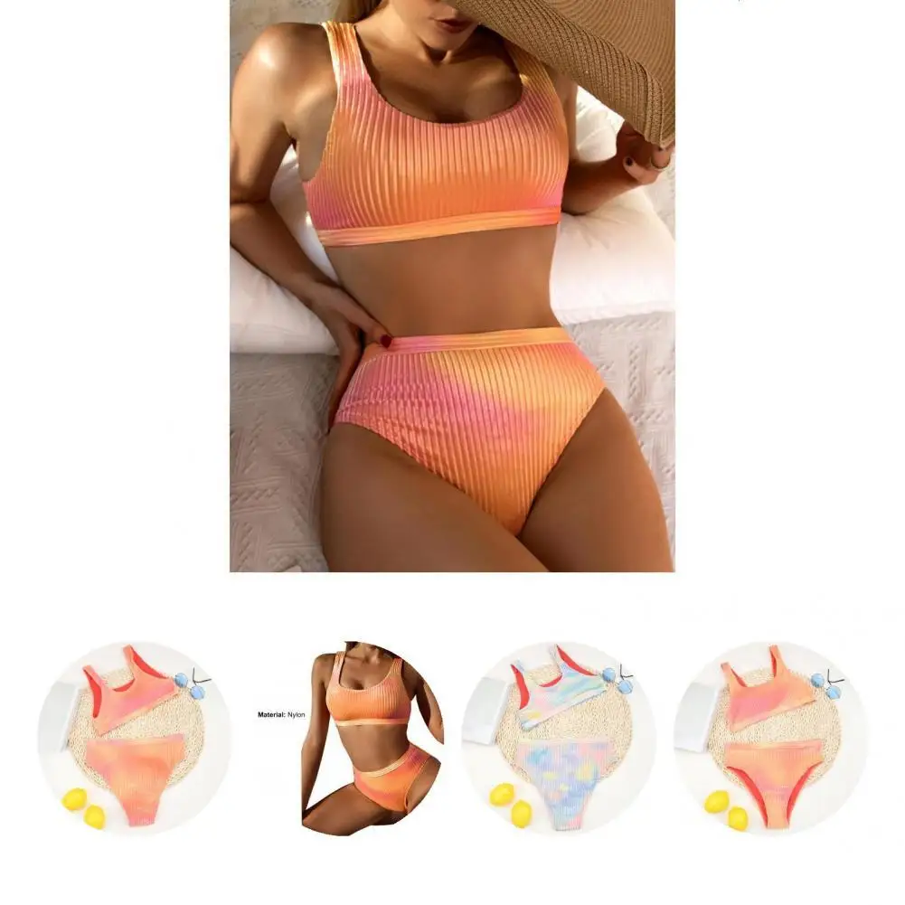 

Shoulder Straps Ladies Sleeveless Off Shoulder Split Bikini for Beach