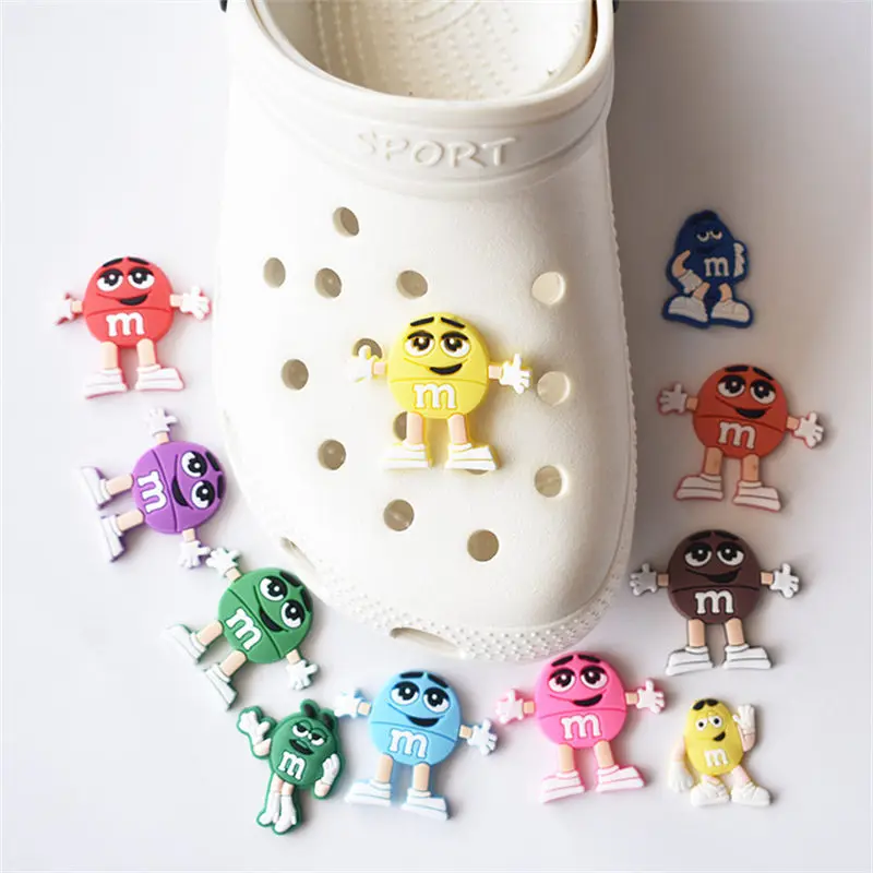 

1pcs Cartoon Chocolate Sugar Croc Charms Shoe Charms Shoe Buckles for Bands Bracelets Croc JIBZ Kids X-mas Gift