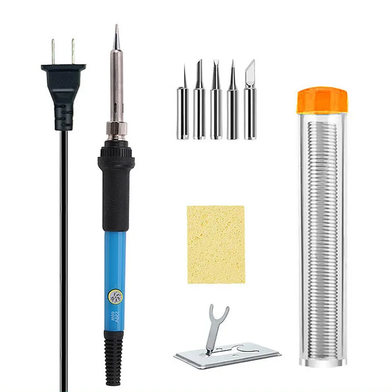 

220V/110V 60W Soldering Iron Kit Fast Heating Adjustable Temperature Electric Soldering Iron Welding Tools Rework Solder Station