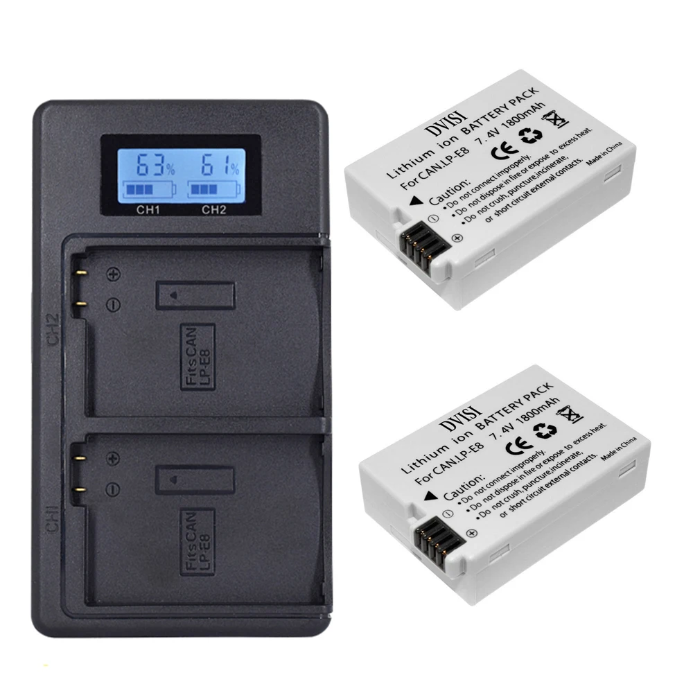 Аккумулятор для камеры AKKU + двойное зарядное устройство с ЖК-дисплеем USB