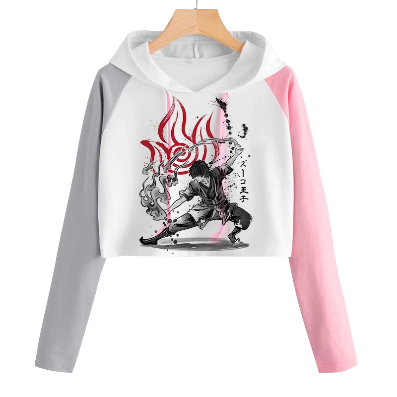 

Avatar The Last Airbender Fire Nation Anime Hoodie Women Harajuku Print Casual Loose Sweatshirts Funny Cartoon Streetwear Female