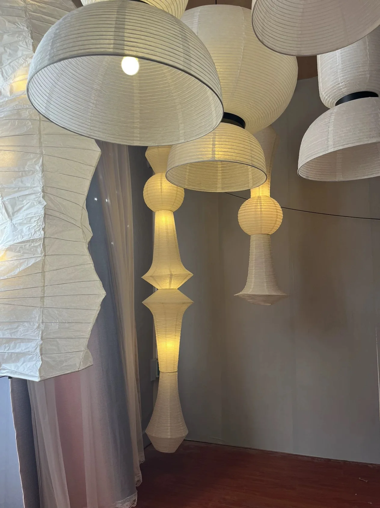 Скандинавские ваби-саби ветер рисовая бумага светодиодные подвесные