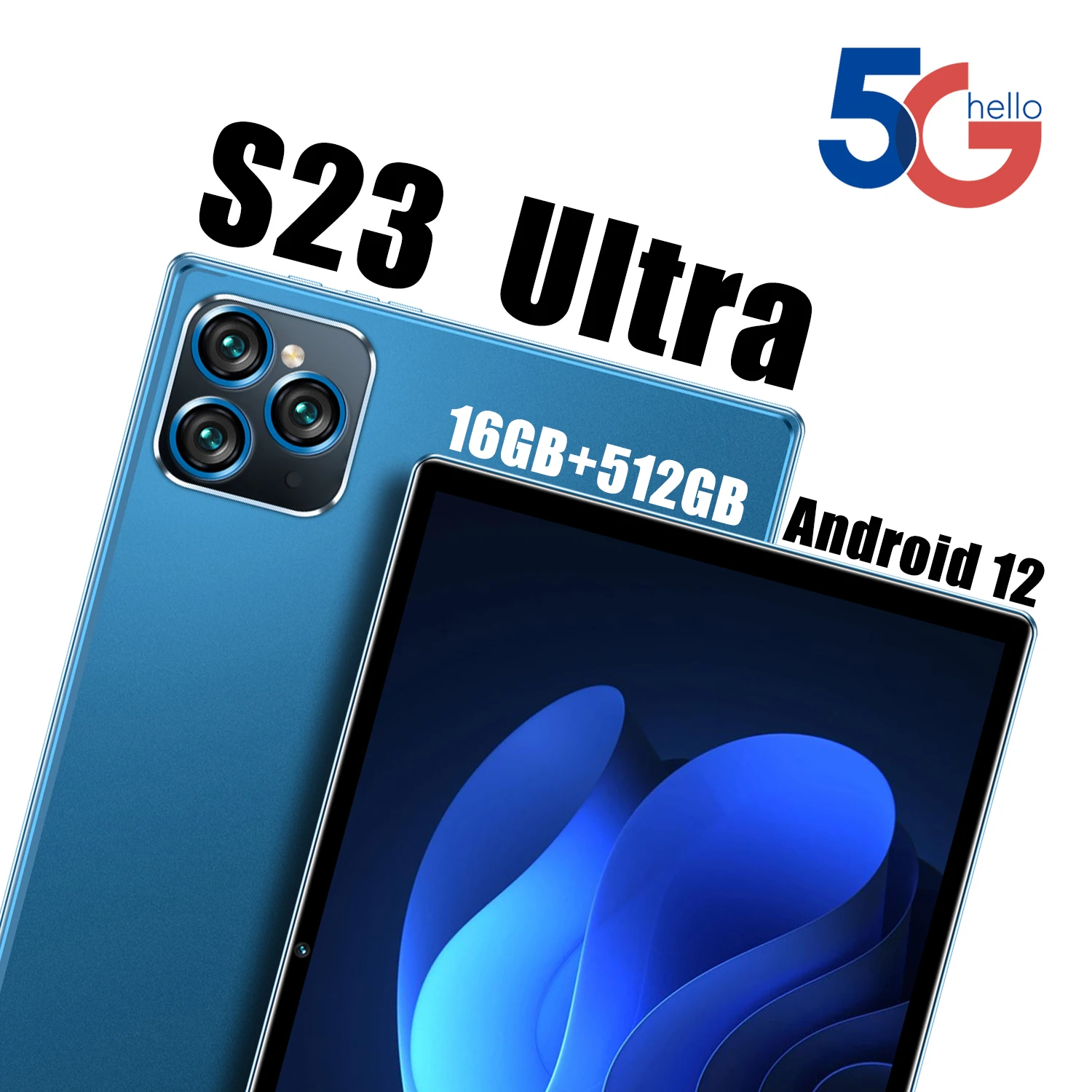 

Original S23Ultra Tablet PC10.1HD 16GB+512GB10000mAh Android12 Laptop 5G Tourist EpiCard WIFI Google Play Global Languages