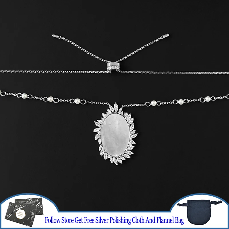 

Mirror Pearl Fritillary Clavicle Chain Olive Leaf S925 Sterling Silver Necklace Grace Senior Glamour Lovers' Anniversary Jewelry