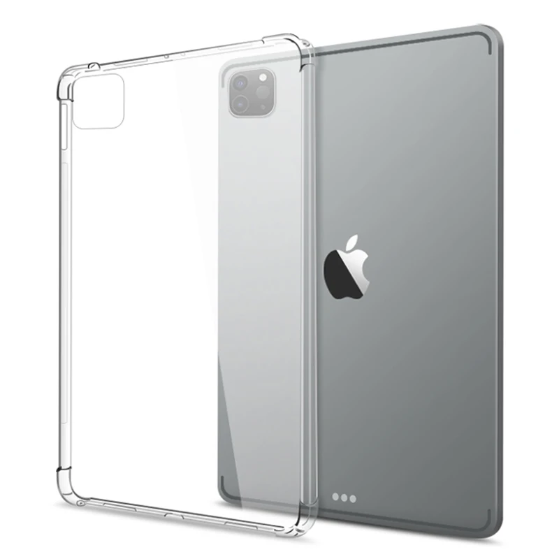 

Shockproof Silicone Case For iPad Pro 12.9 inch 2018 A2014 A1895 A1876 12.9'' TPU Flexible Bumper Clear Transparent Back Cover