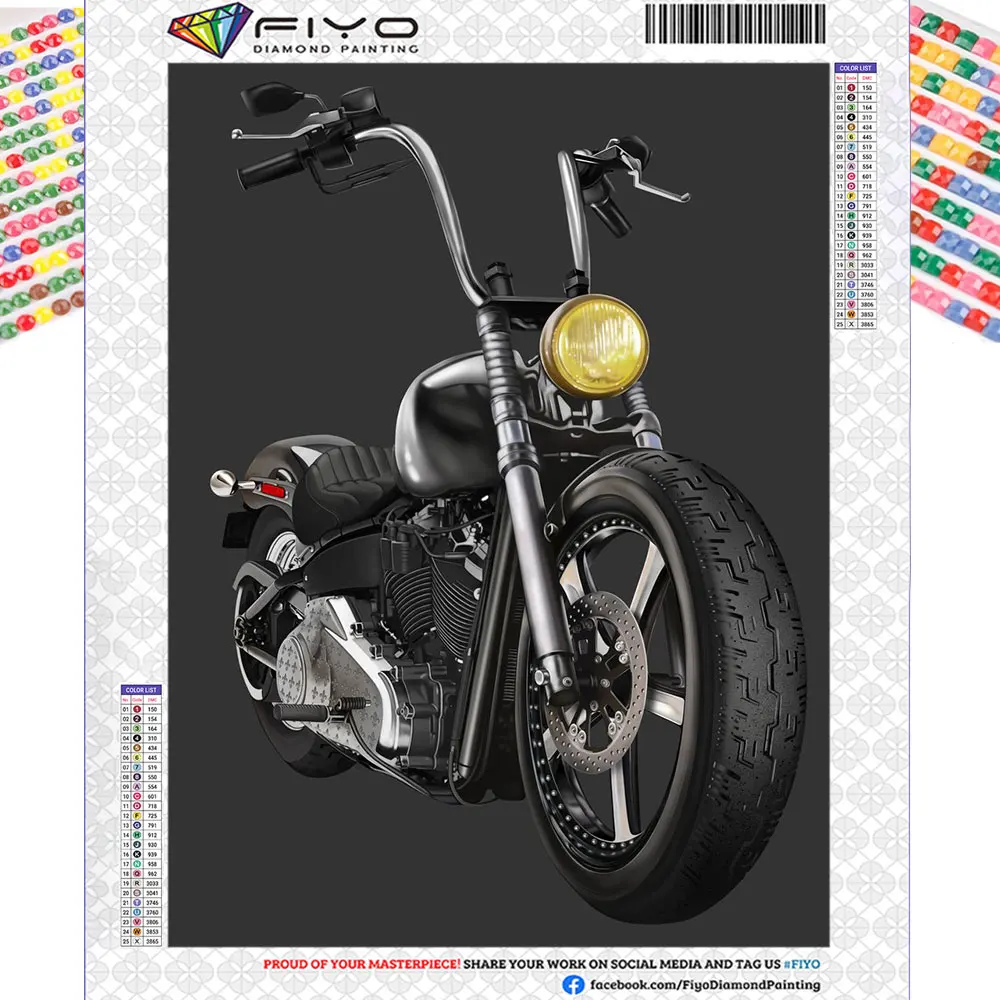 

Картина для алмазной вышивки «мотоцикл»