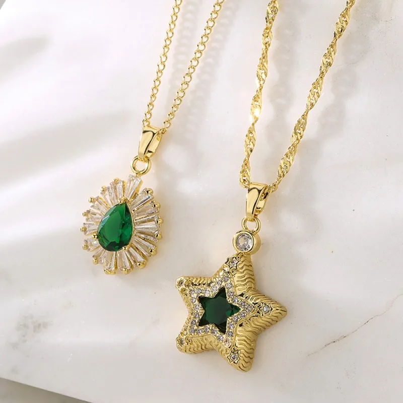 

Korea New Fashion Elegant Drop Star Pendant Necklace Exquisite Temperament Joker Necklace Women's Jewelry