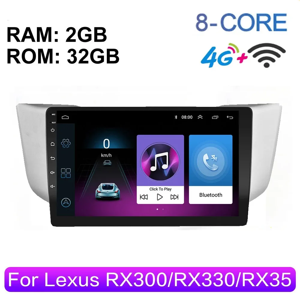 

4G Android 10 Car Radio multimedia video player For Lexus RX300 RX330 RX350 RX400H 2004 2005-2009 navigation GPS Carplay DSP RDS