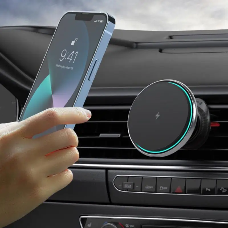 

Wireless Chargers Car Vent Stand Phone Holder 15W Fast Charging Station For Samsung S21 S20 S10 IPhone 12 13 14 Max Huawei Oppo