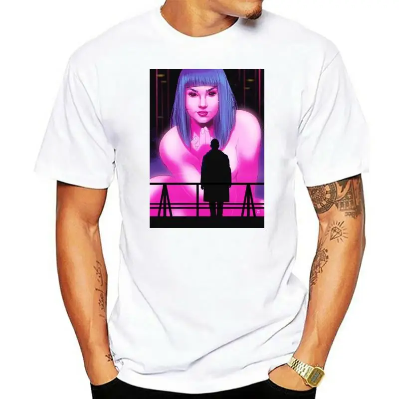 Бегущий по лезвию 2049 черная футболка Ryan Gosling Film K и Joi популярная без тегов