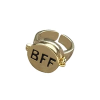 bff ring cute anime aesthetic couple bff open rings for woman man teen best friend forever jewelry birthday new party gifts