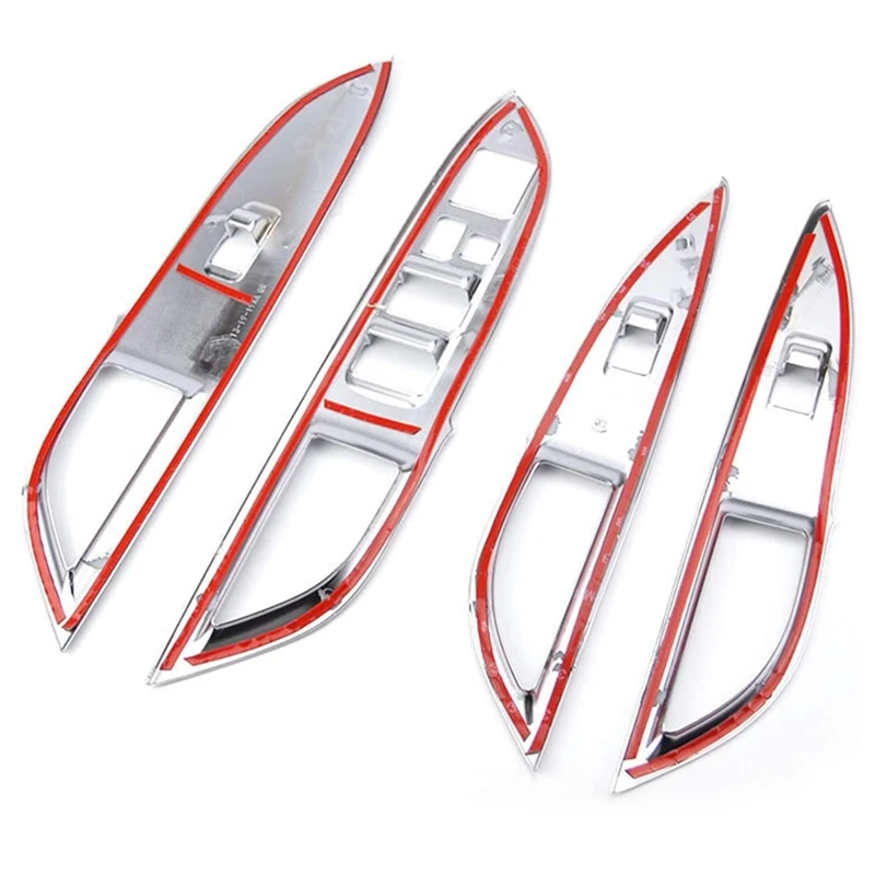 For Mitsubishi Outlander 2014 2015 2016 2017 2018 2019 Chrome Door Window Armrest Switch Button Knob Panel Cover Trim