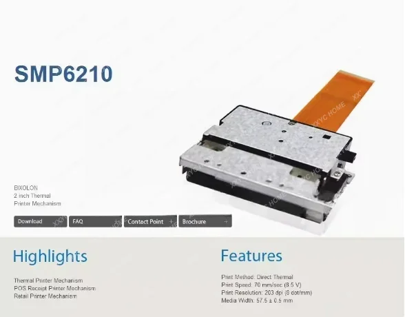 Новая Оригинальная термопечатающая головка SMP6210C с режущим сердечником для