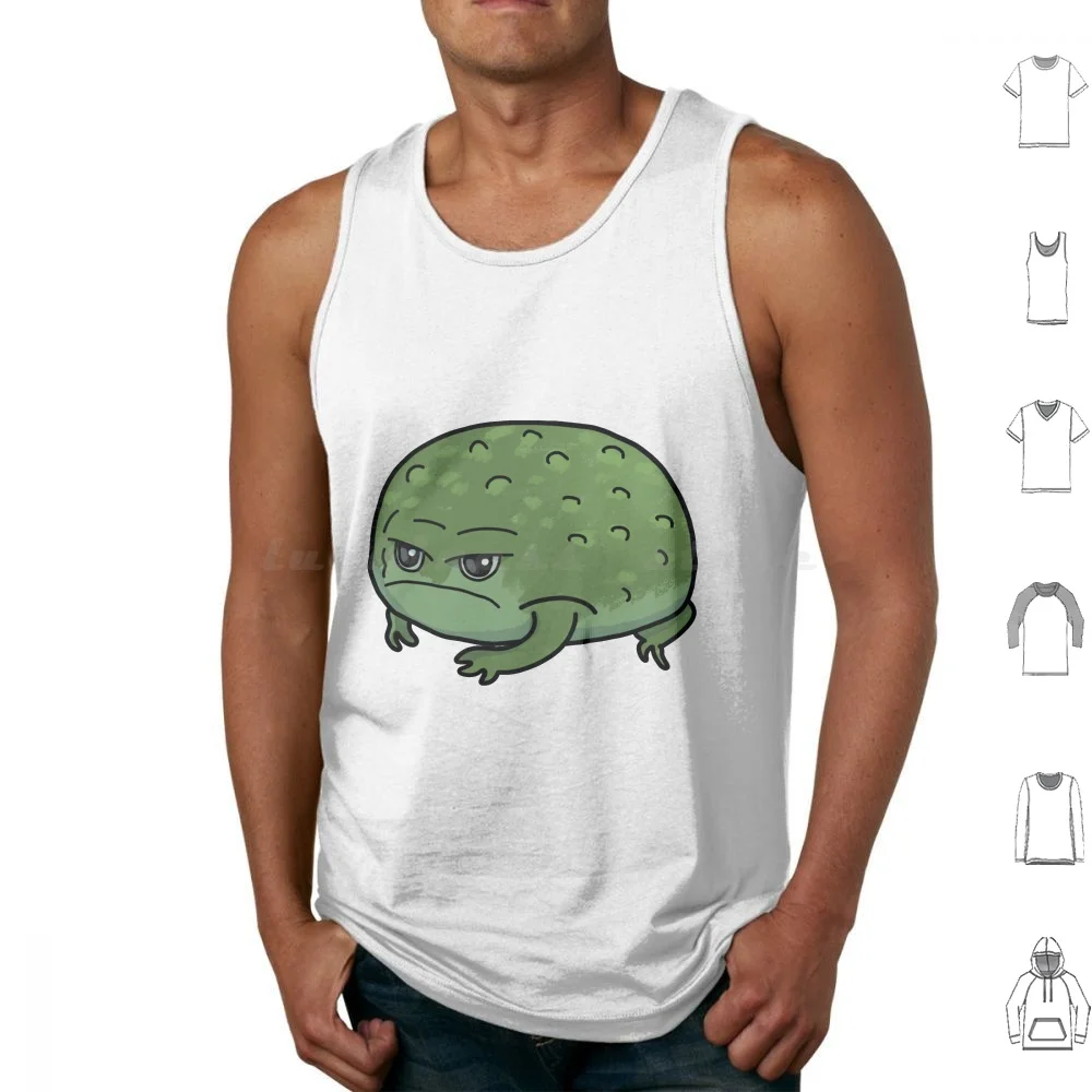 

Toad Tank Tops Vest Sleeveless Funny Cute Animal Animals Cartoon Toad Toads Green Angry Chubby Frog Frogs