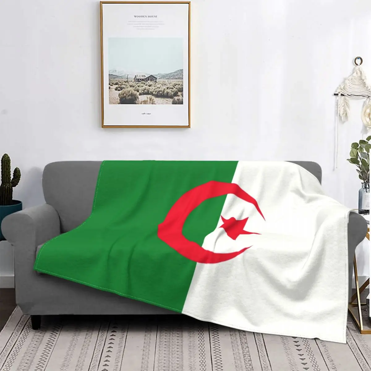 

Algeria Flag Blankets Warm Flannel Throw Blanket for Bedding Couch Quilt