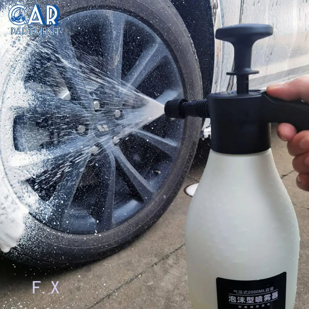 

2l Large Capacity Car Washer Foam 2 In 1 White One Foam Pot Car Beauty Home Furniture Cleaning Foam Nozzle Garden Water Bottle