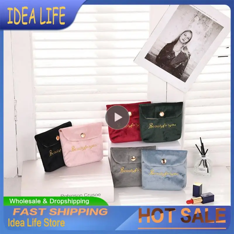 

Buckle Bag Towel Storage Bag Soft Girl Lipstick Headphone Case Flannel Coin Purse Storage Bag Cosmetic Bag Cute Women