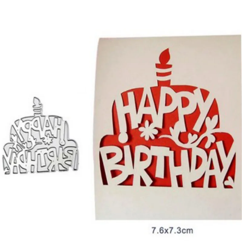 

Металлические Вырубные штампы в виде торта на день рождения, DIY строительный шаблон для тиснения, рукоделие, фотоформа