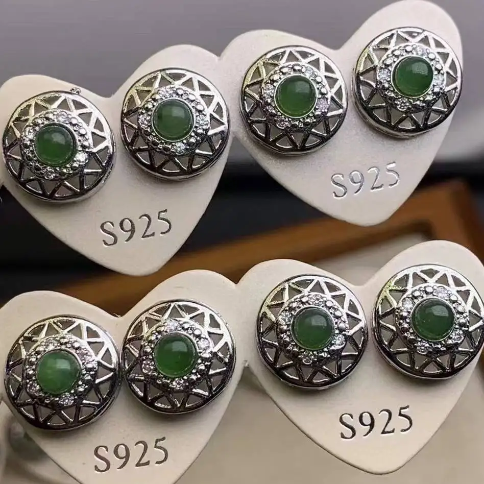 

Женские медные серьги с нефритом, 5 пар