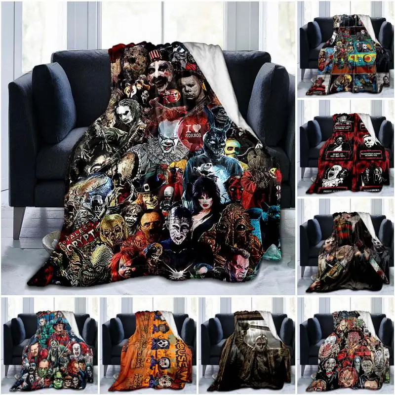 

Halloween Michael Myers Horror Movie 3D Soft Throw Blanket Lightweight Flannel Fleece Blanket