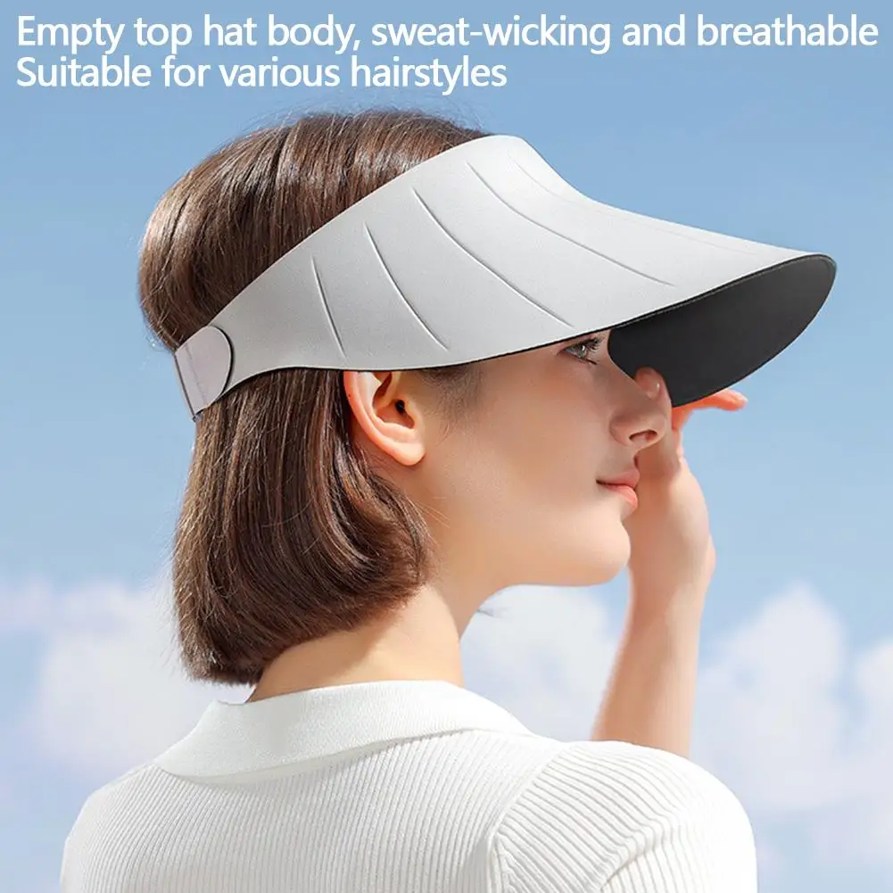 

Xmz265 Women Summer Sun Hat Breathable Adjustable Anti-ultraviolet Wide Brim Sunscreen Cap Empty Top Visors