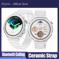 smart watch women bluetooth call ceramic wireless charging sport fitness tracker waterproof always display smartwatch for xiaomi