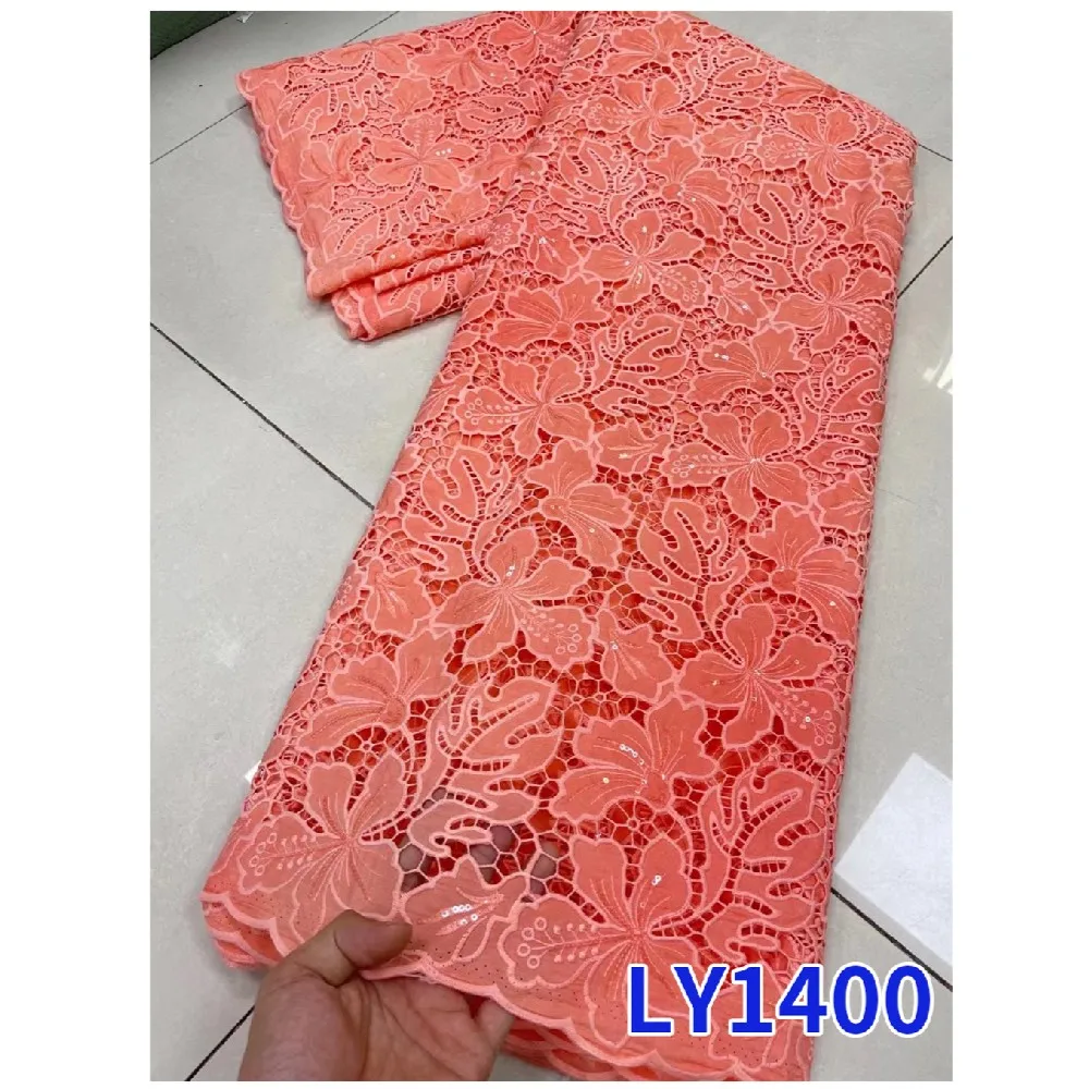 

NI.AI Luxury Sequence African Lace Fabric 5 yards 2022 High Quality Embroidery French Tulle Nigerian Party Lace Material LY1400