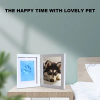 picture frames photo frame with clay impression kit wooden photo frame for dogs and cats dog memorial gifts