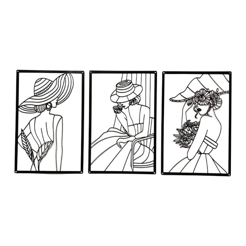 3 шт. металлический настенный декор современный минималистский абстрактное