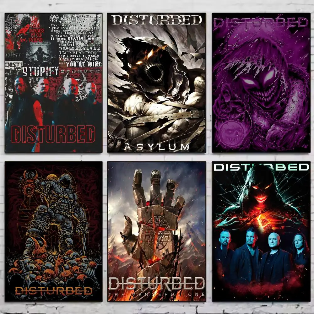Фото Постер с обложкой альбома хэви-метал группы D-Disturbed, модное настенное искусство, эстетичный декор для комнаты, принт для гостиной, спальни, украшение для дома. №2