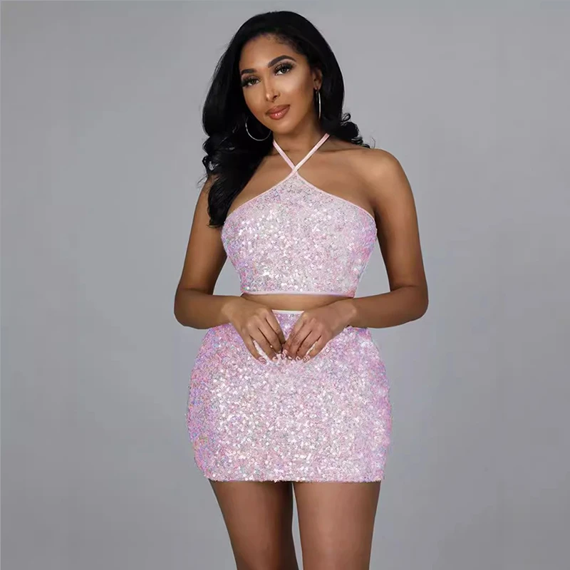 Женское летнее модное 2024 бюстье без бретелек с пайетками облегающее трикотажное