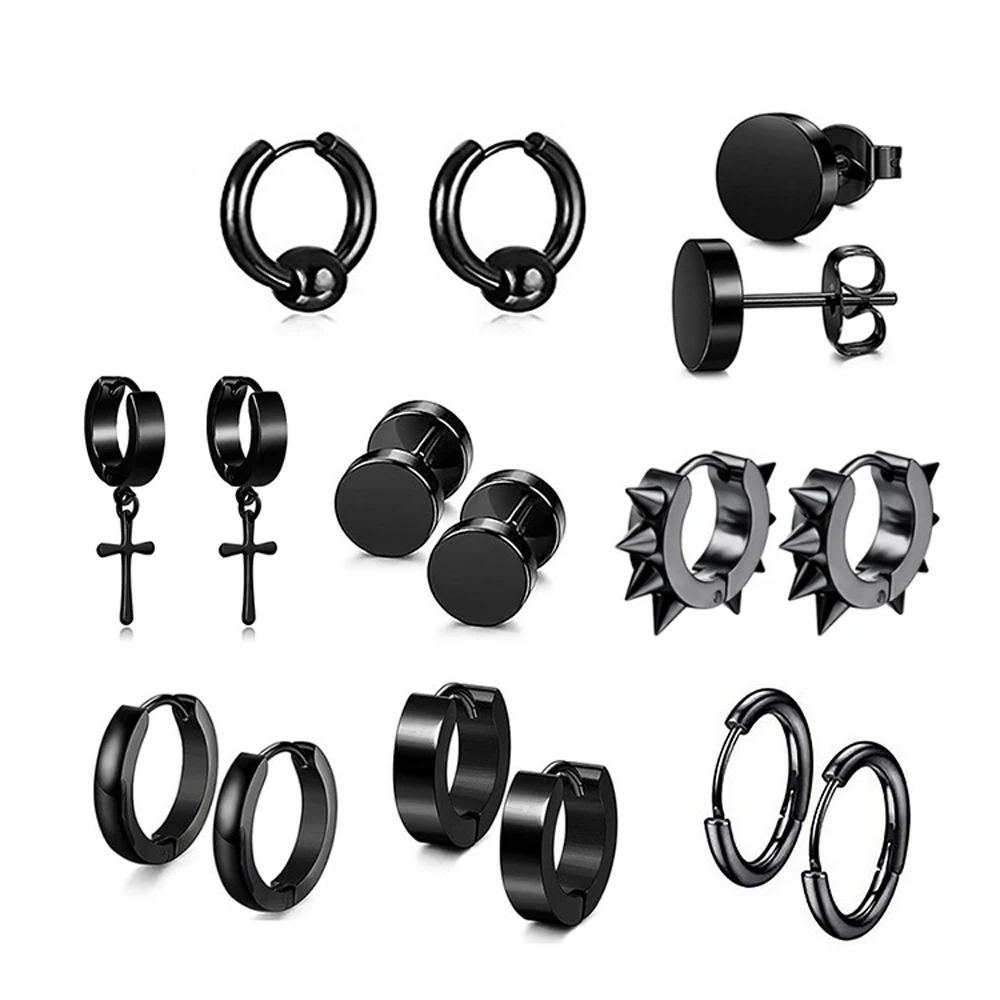 

Серьги-гвоздики из нержавеющей/титановой стали для мужчин и женщин, ювелирные изделия в готическом стиле, уличные украшения в стиле поп, хип...