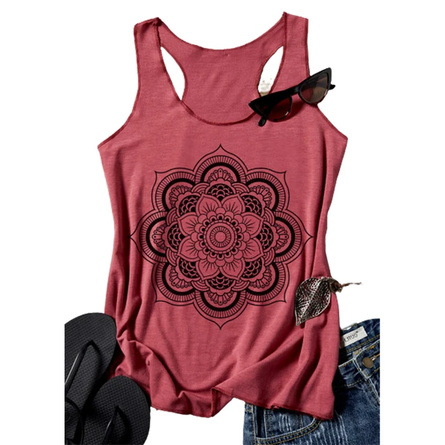 Women Vintage Floral Graphic Racerback Tank Tops 2023 Summer Casual Loose Tanks Top Vacation Chic Vest Classic-Fit Shirt Beach 3