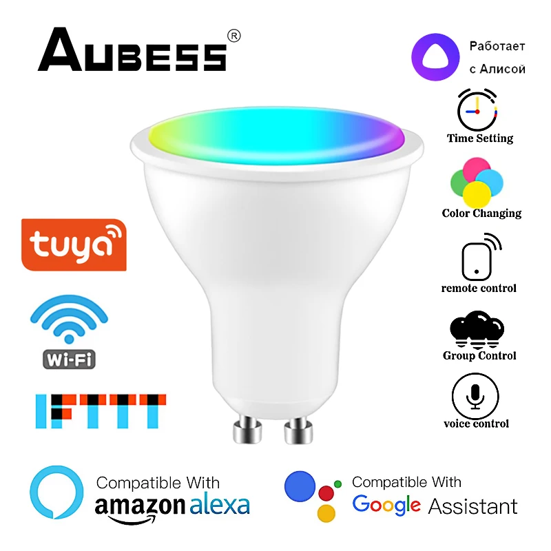 

Умная лампа Светодиодная Tuya, 4 Вт, с поддержкой Wi-Fi