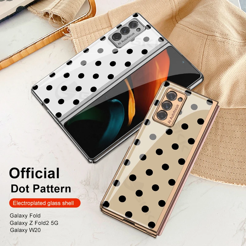 

GKK Tempered Glass Plating Case For Samsung Galaxy Z Fold 2 Case Luxury Pattern Anti-knock Hard Cover For Samsung Z Fold 2 Coque