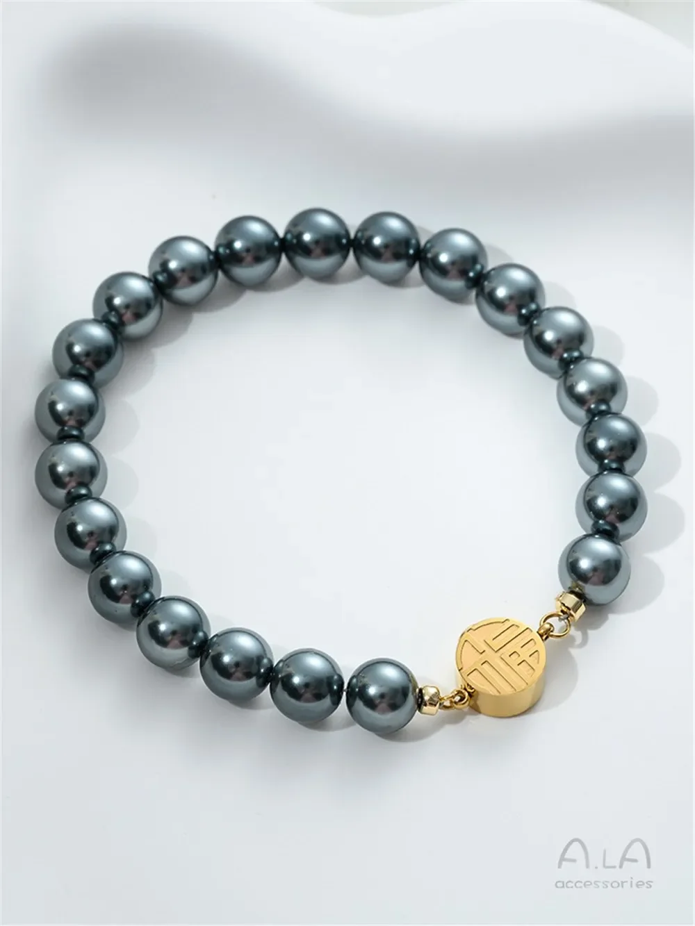 Невыцветающая пряжка из титановой стали с жемчугом позолоченная для капельного