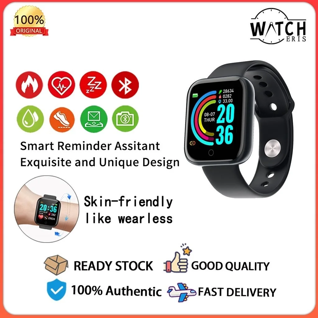 

D20 smart bracelet color screen heart rate blood pressure monitoring Y68 smart bracelet D20S health sports pedometer bracelet