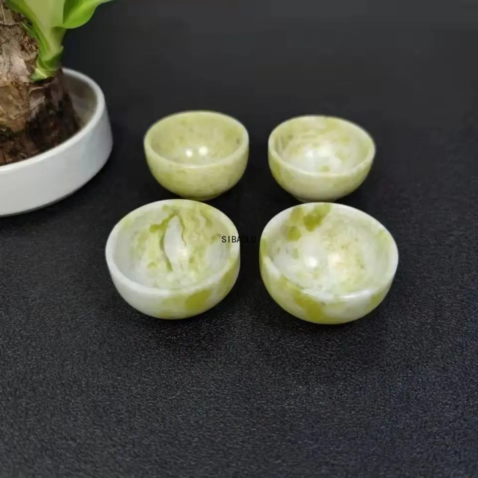2 шт. чайная чашка из натурального нефрита изысканная ручная резьба для здоровья