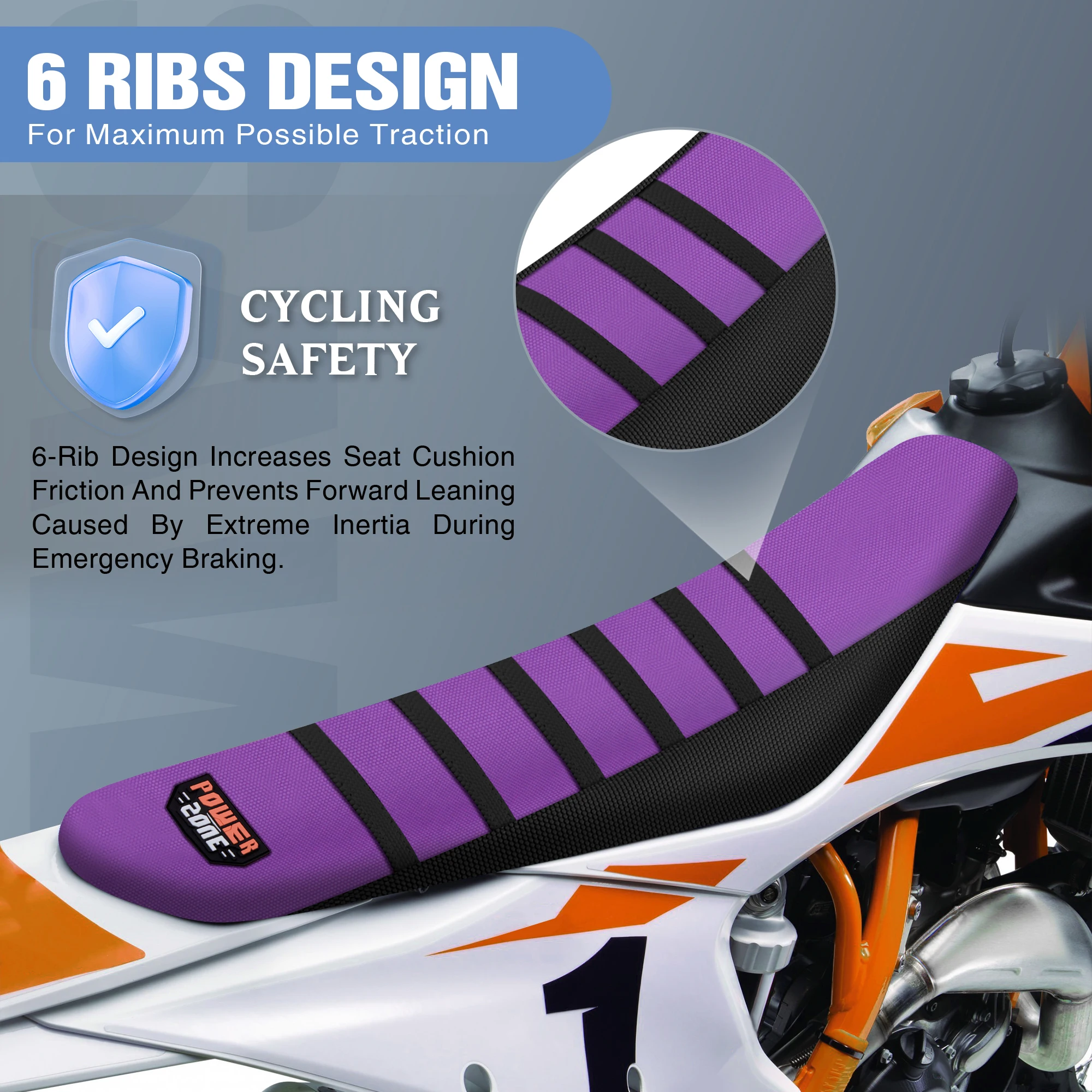 Фото Универсальные чехлы на сиденья Sawrain для мотоциклов в рубчик для CRF SX EXC YZ TC Enduro, аксессуары для подушек сидений с захватом для бездорожья №5
