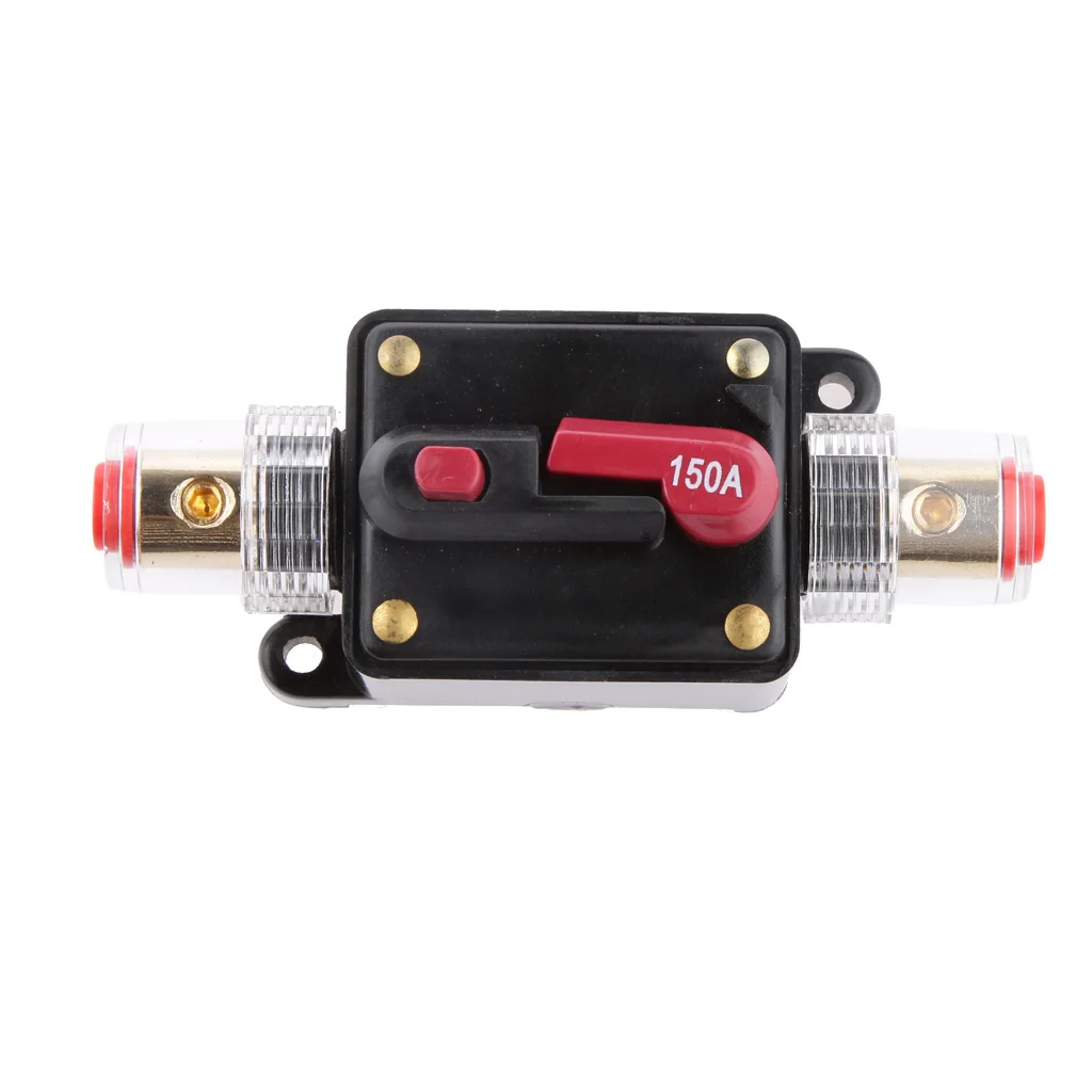 

CAR STEREO AUDIO 12V CIRCUIT BREAKER INLINE FITS 4 WIRE 150 AMP