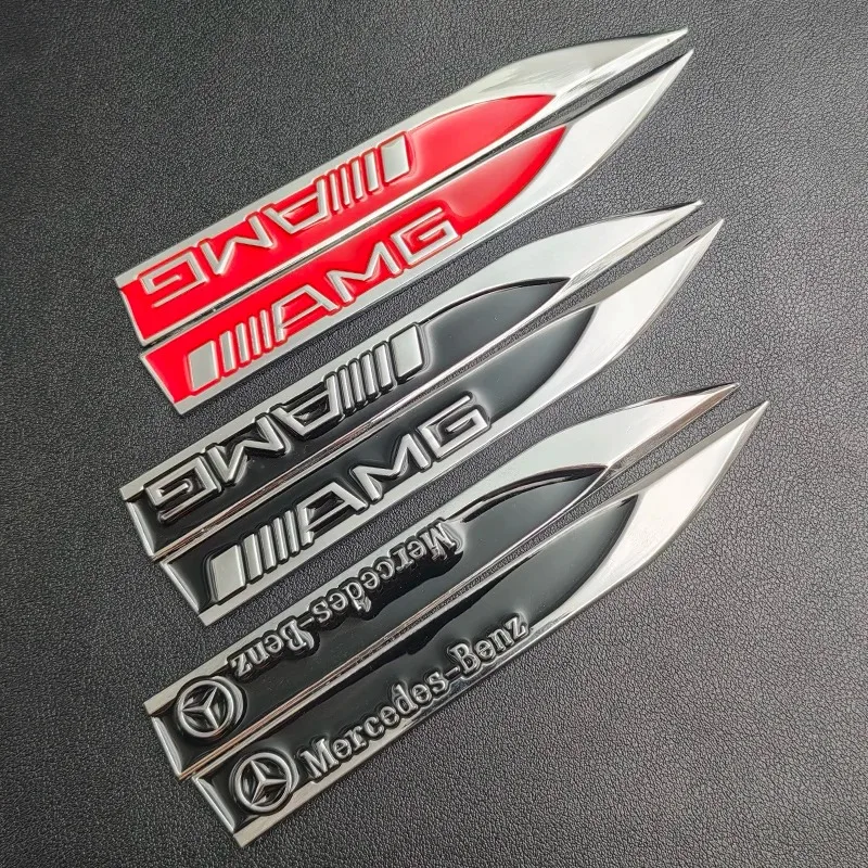 2 шт. металлические наклейки-эмблемы для лезвия крыла автомобиля Mercedes Benz AMG C E S GLE